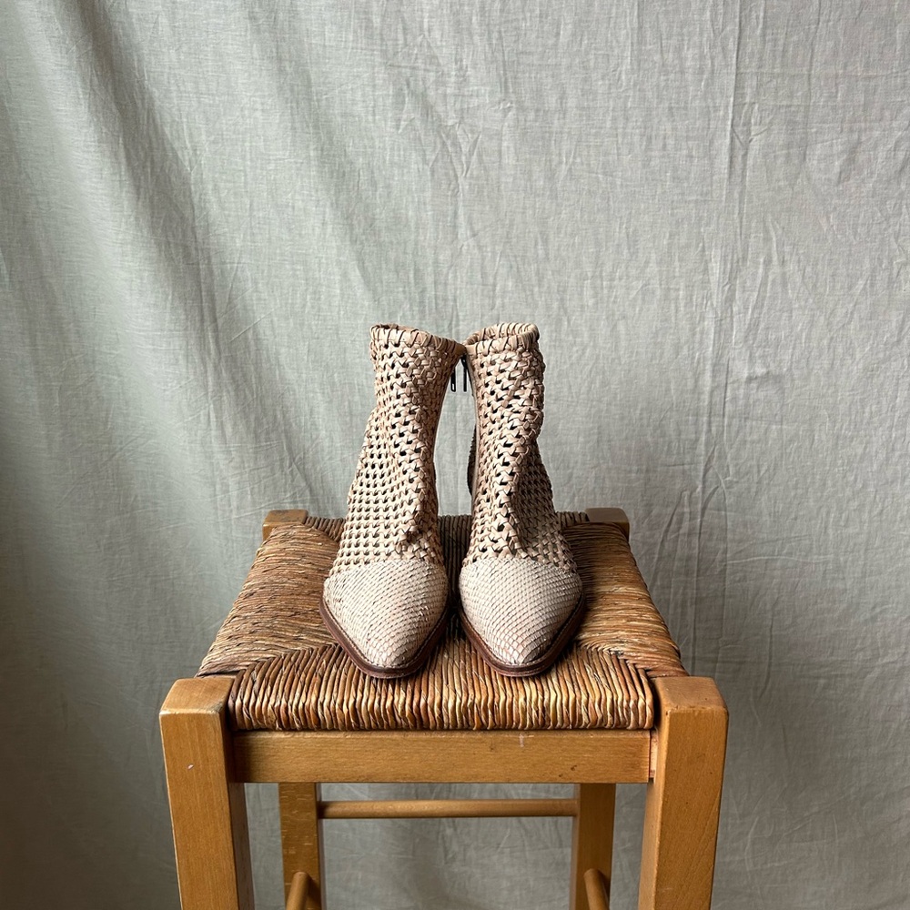 Free People Tan In The Loop Woven Booties